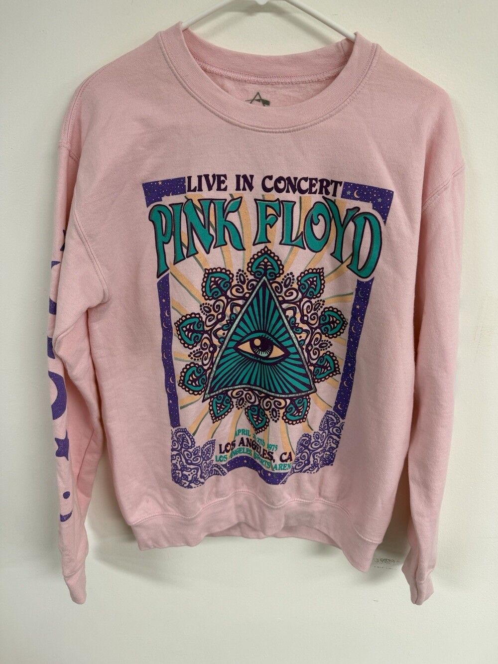 Pink Floyd Live In Concert Sweatshirt Womens Small Pink Graphic Pullover S